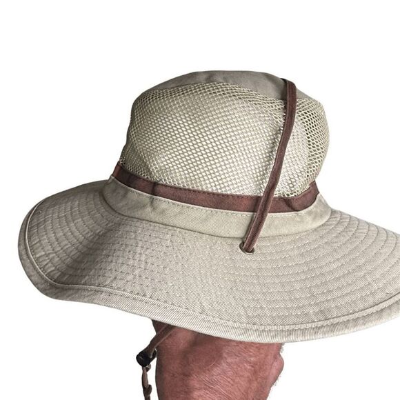 Swiss Tech Performance Gear Unisex Canvas Mesh Safari Hat Beige Size S-M - Picture 3 of 8